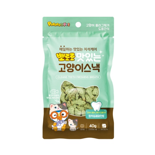 뽀로로펫 맛있는 고양이 스낵 참치 & 페퍼민트 40g